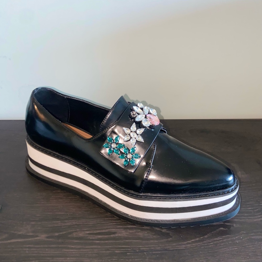 Zara Jeweled Platform Oxford